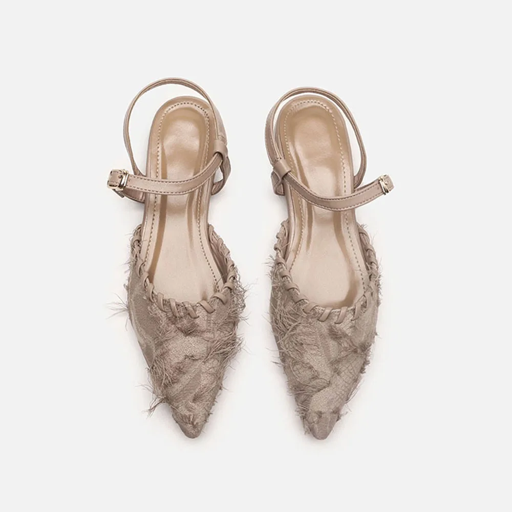 GIGIFOX/Новые женские летние сандалии на плоской подошве с вышивкой, плиссированные туфли на плоской подошве с острым носком и пряжкой на ремешке, модельные туфли INS для женщин