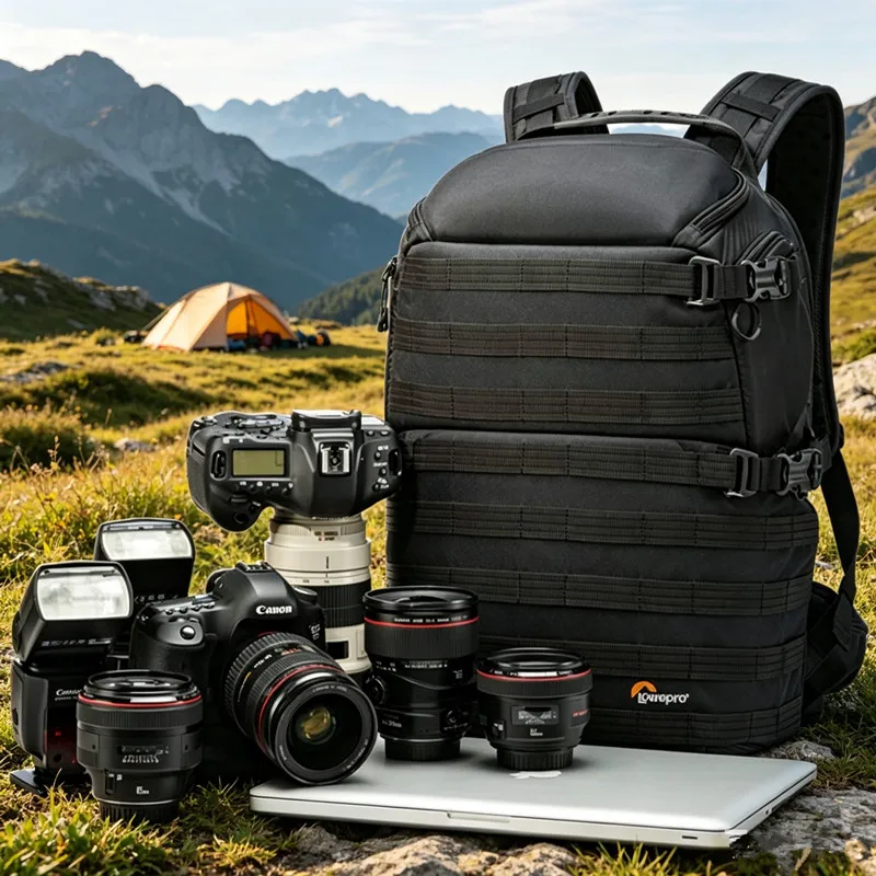 Bolsa para cámara Lowepro ProTactic 450 aw, mochila de fotografía de alta capacidad para cámara DSLR, mochila para portátil y dron
