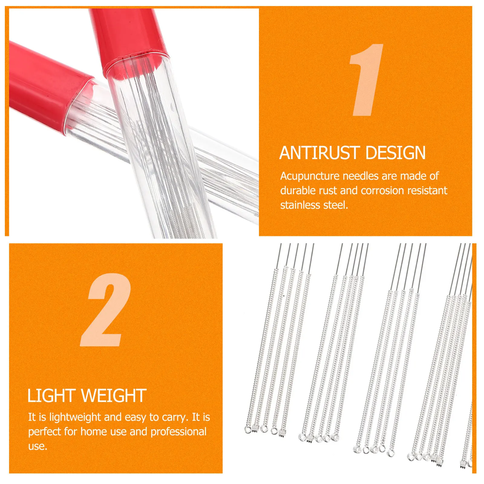 

60Pcs Stainless Steel Reusable Silver Needle for Body Relaxation Yin Yang Balance Portable Treatment Tool