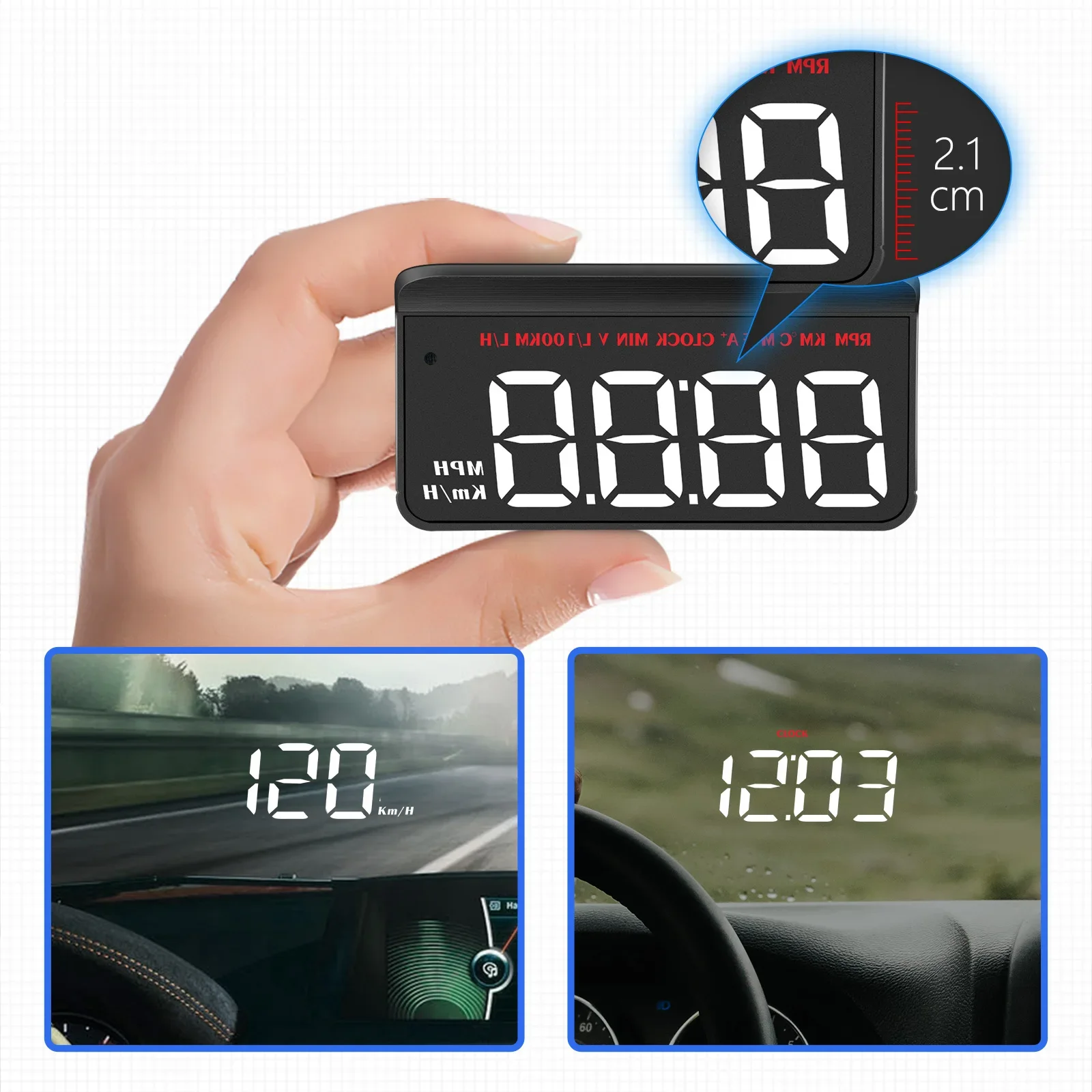 2024 New  OBD2 On-board Computer  M5 HUD Head Up DisplayWindshield Projector Car Digital Display Speedometer Auto Accessories