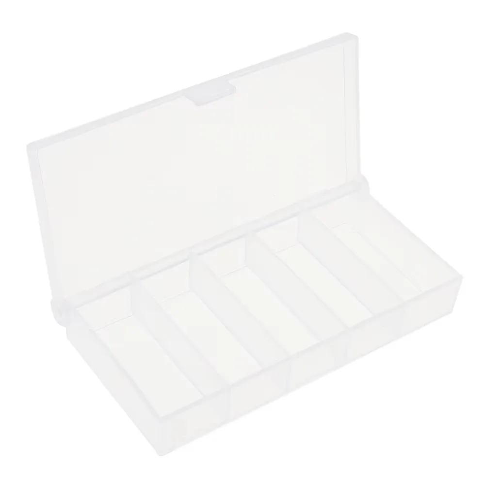 5 Grid Fishing Tackle Storage Box Transparent Plastic Fishing Lure Box Storage Box Mini