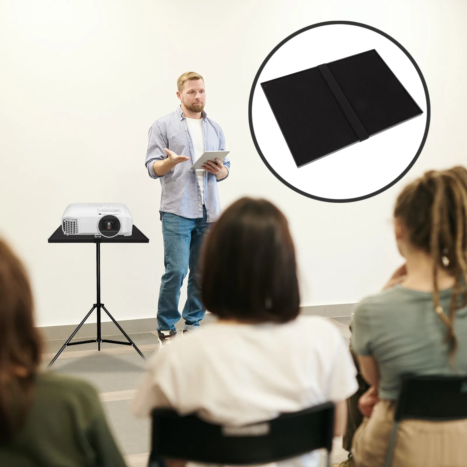 

1pc Projector Tray Holder Black For Laptop Notebook Tablet Tripod Stand Mount Stage Display Office Classroom Use Tripod