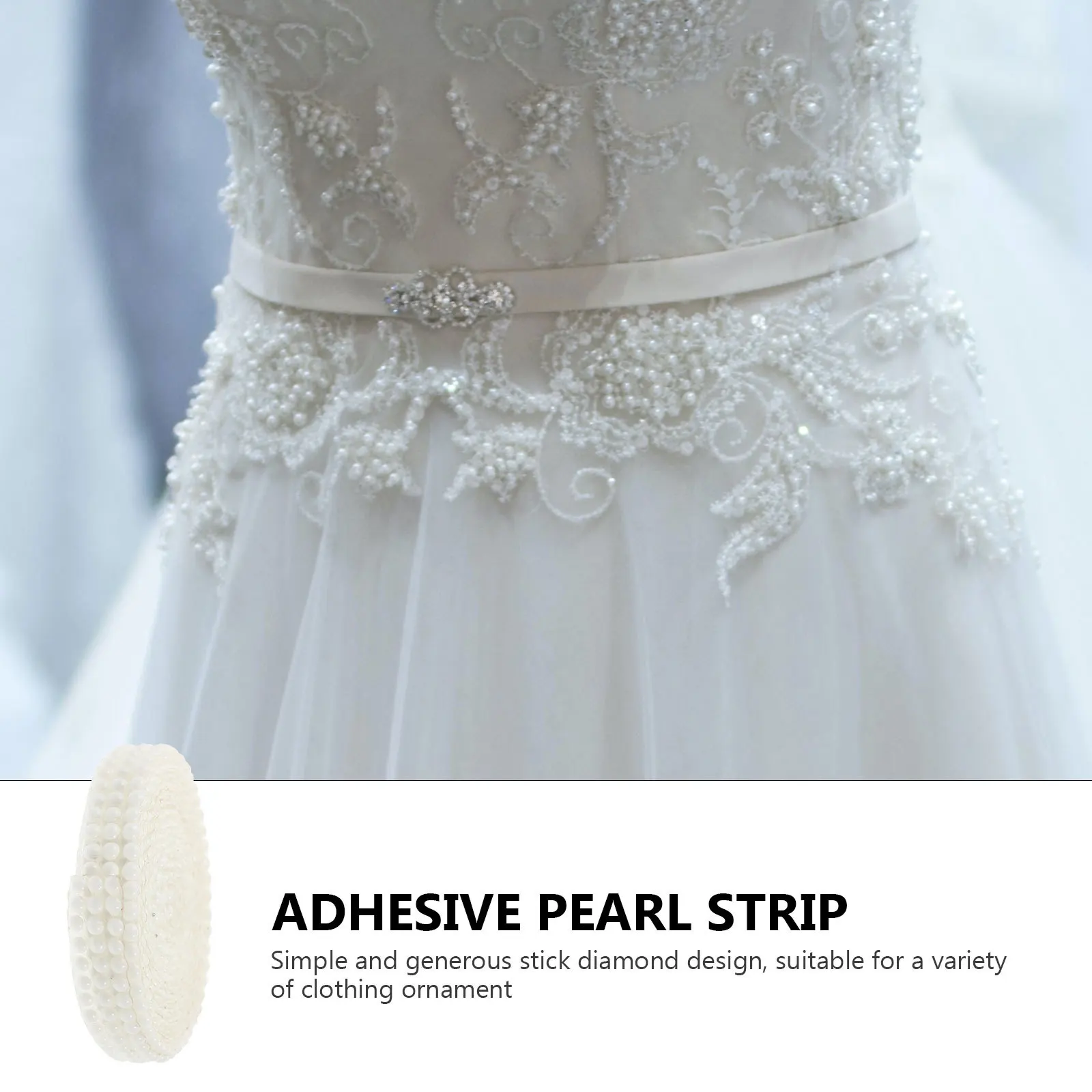 

1 Roll Adhesive Bead Roll Heat Resistant Diy Clothing Bags Decoration Sewing Supply Iron On Pearl Strip Pearl Trimming Ribbon