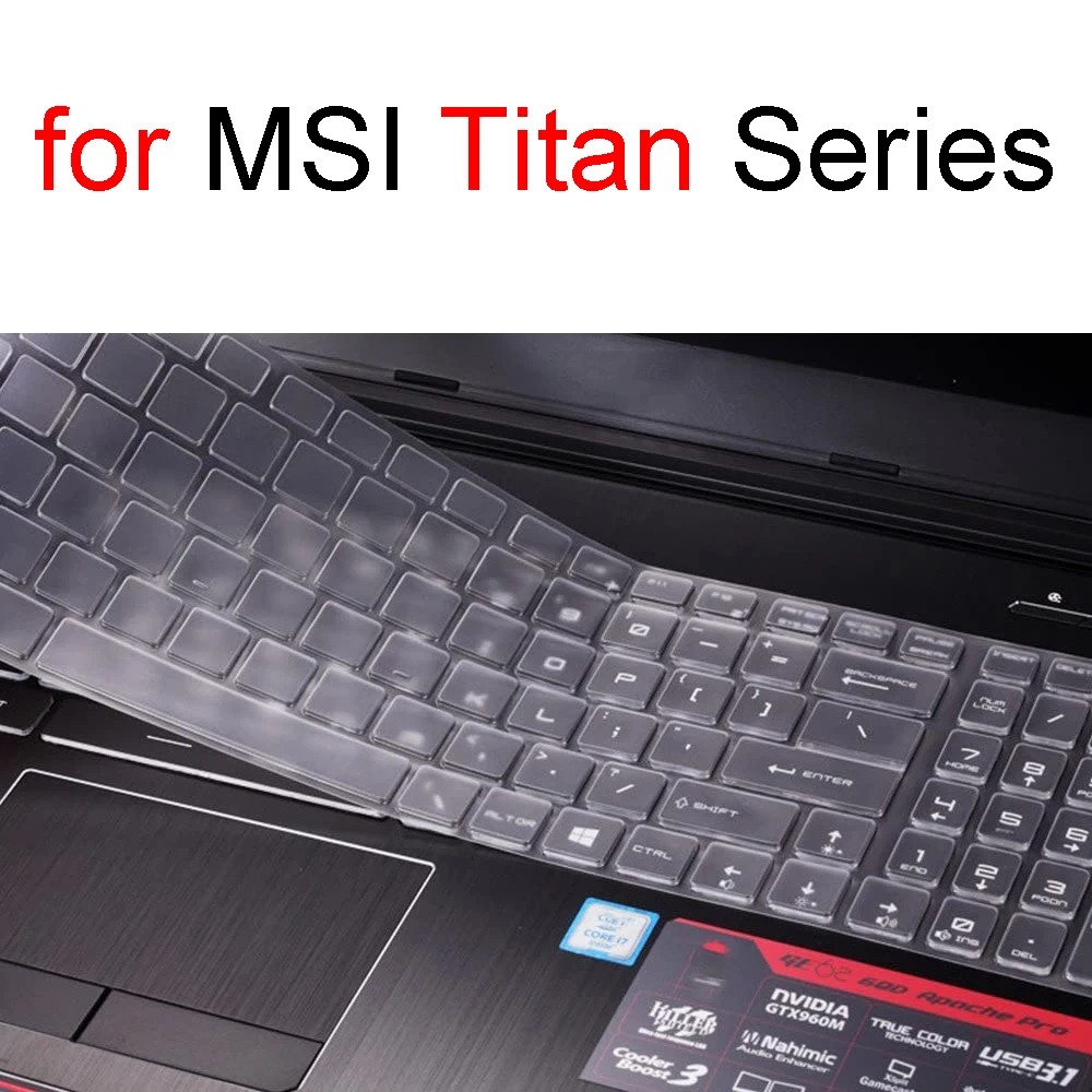 

Чехол для клавиатуры для MSI Titan 18 A18 GT77 GT76 GT75 GT63, силиконовый защитный чехол 15,6 17,3