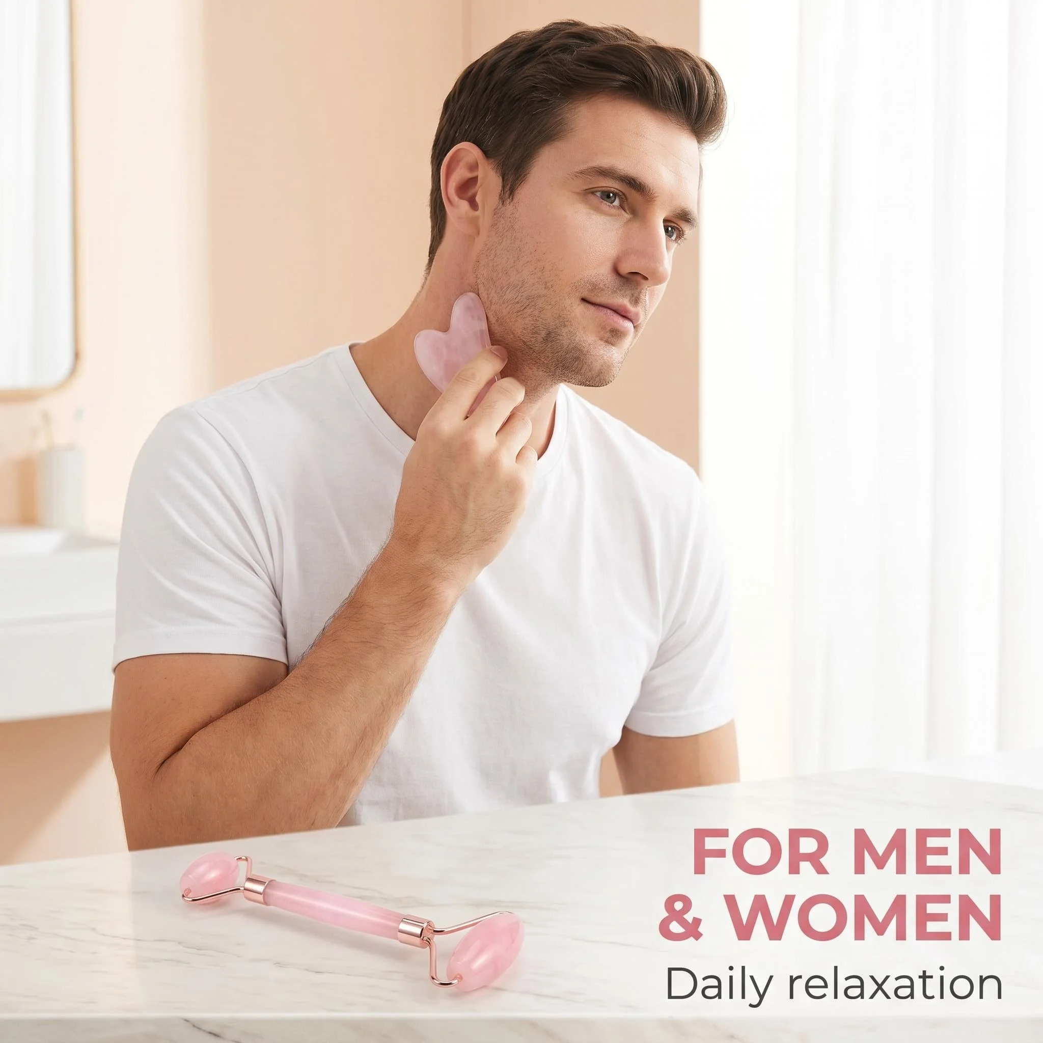 

Guasha facial massage tool and roller set, facial massager, neck, arms, eyes, reduce swelling, improve wrinkles, men's and women
