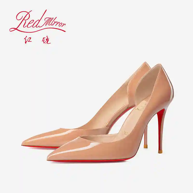 

Women heels 43 shoes woman 2024 trend Red Shiny Bottoms High Heels Pointed Toe luxury Brand Pumps Ladies Leather Elegant Women