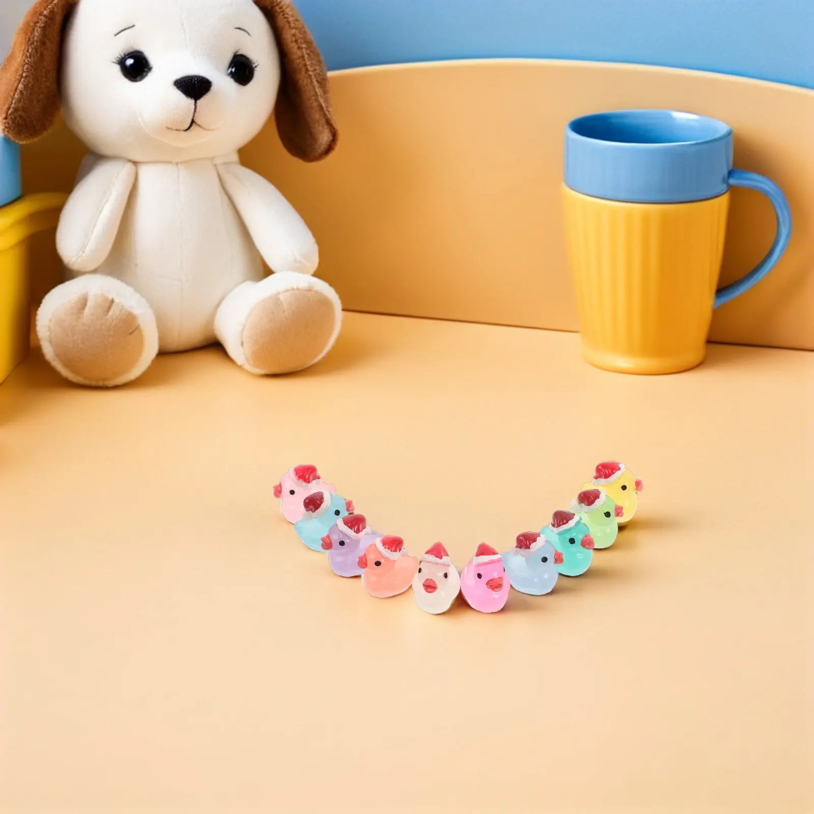 

50 шт. светящихся в темноте фигурок уток из смолы, рождественские украшения для сада, миниатюрные декорации для сказочного сада, ландшафтный декор