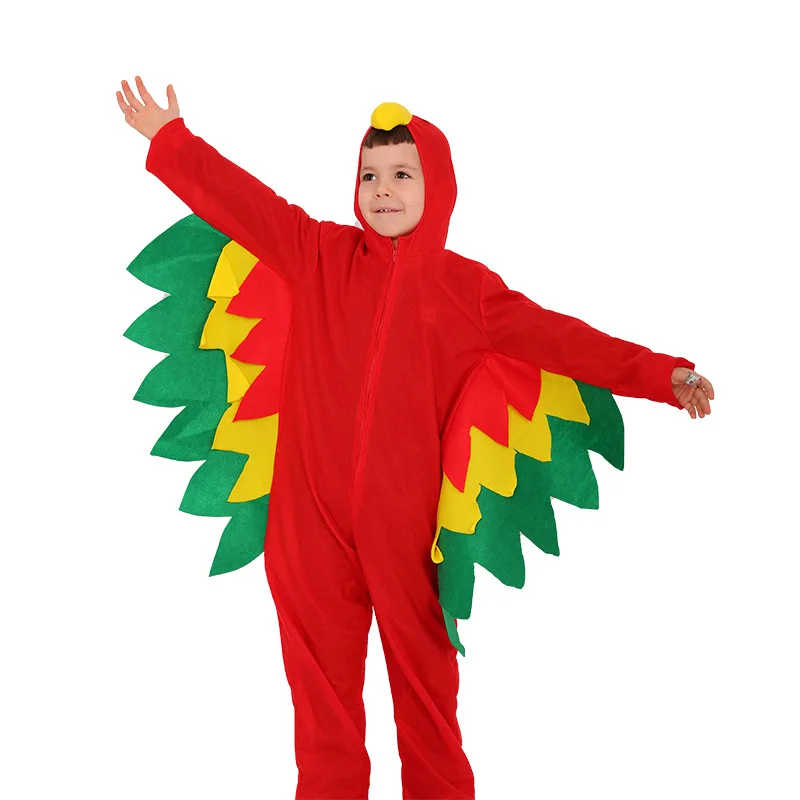 New Kids Parrot Cosplay Costumes Adult Children's Dress Up Birds Jumpsuit Cosplay Set Carnival Props Purim Fancy Party Birthday