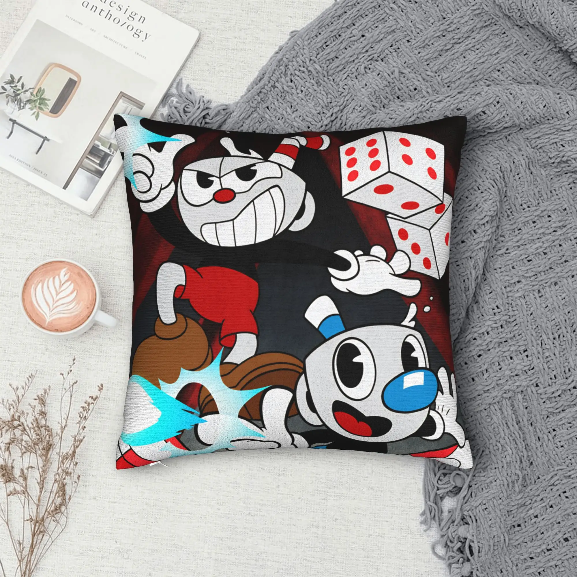 Pillow Cover Mugman Cuphead Cartoon Game Fashion Pillow Case For Sofa Home Decor Pillowcases