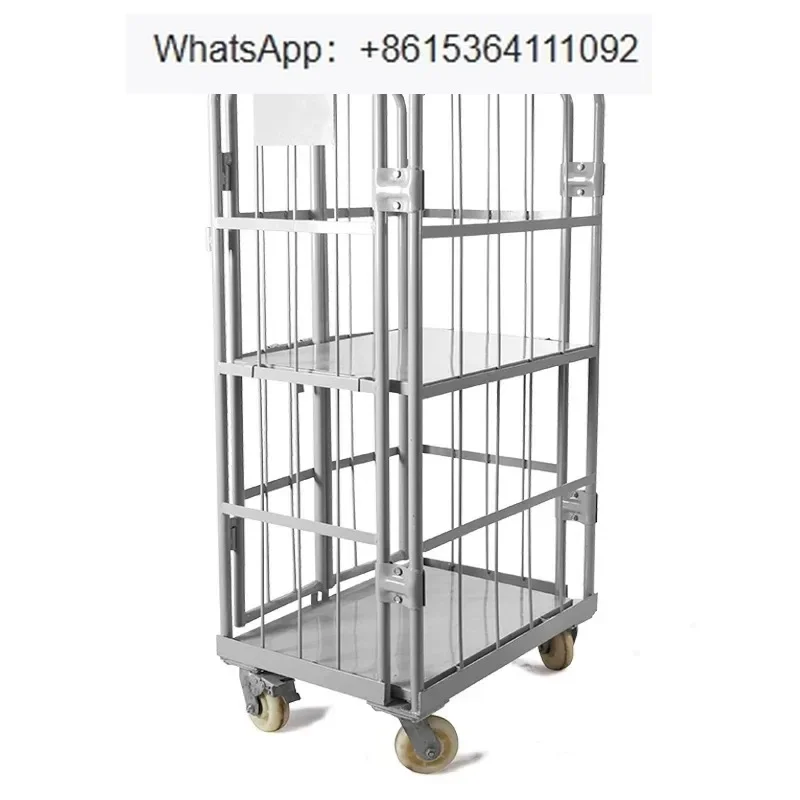 Foldable Warehouse Material Handling Roll Container Collapsible Logistics Dispatch Trolley for Warehouse