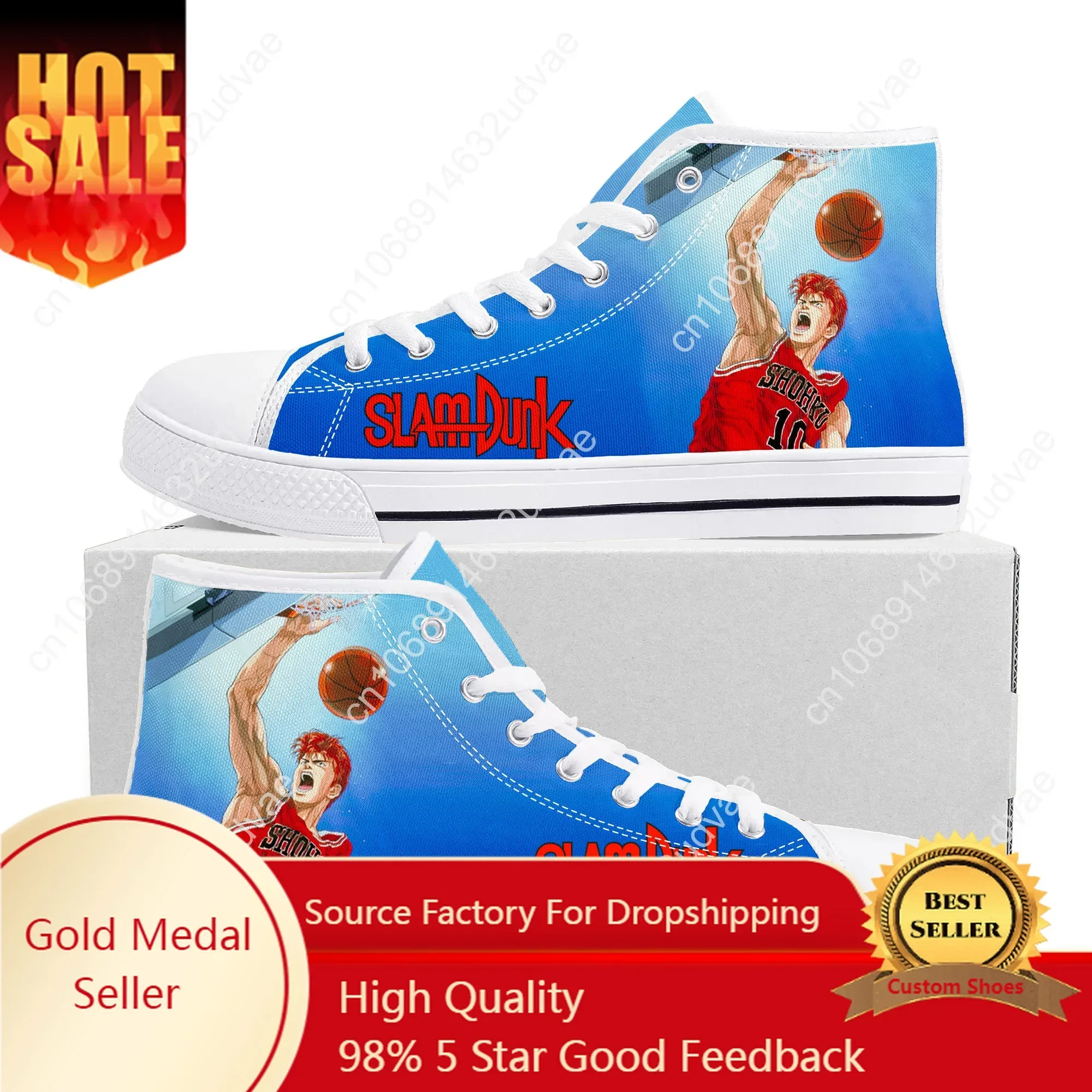 

S-Sakuragi Hanamichi Slam D-Dunk High Top Sneaker High Quality Men Women Teenager Canvas Sneaker Casual Couple Shoes Custom Shoe