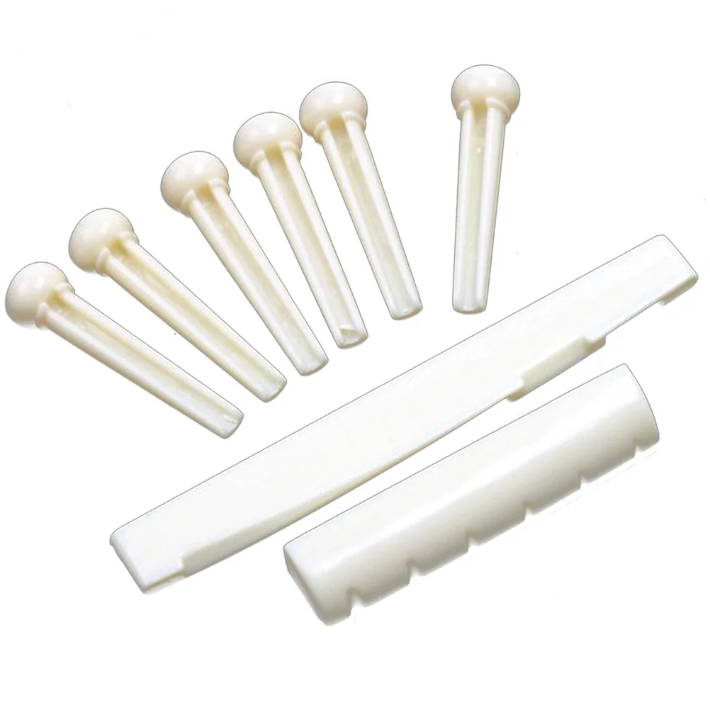 

Acoustic Guitar Saddle Nut Set Lightweight Durable Abs Replacement Parts For Guitarists Guitar Saddle Bridge Bridge Pin