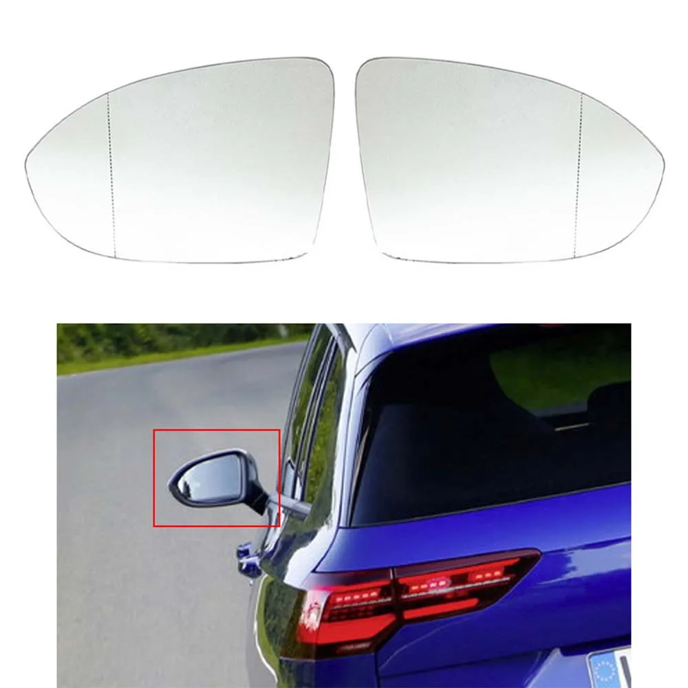 سيارة زاوية واسعة ساخنة مرآة الرؤية الخلفية عدسة ل Volkswagen Golf 8 MK8 VIll GTI R 2021 2022 2023 اكسسوارات السيارات معكوسة الزجاج