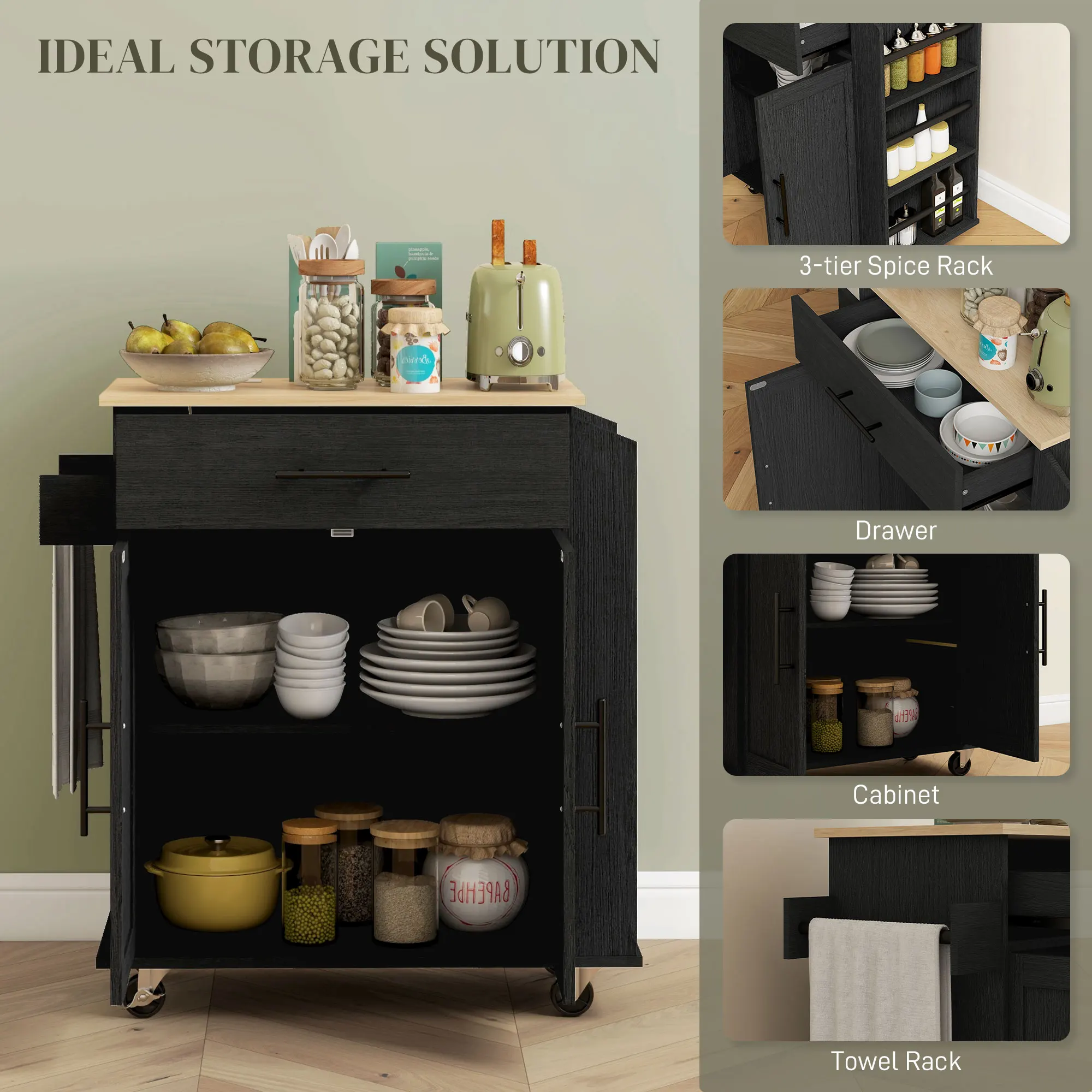 Thumbnail 4 - #7 Rolling Kitchen Islands Sale