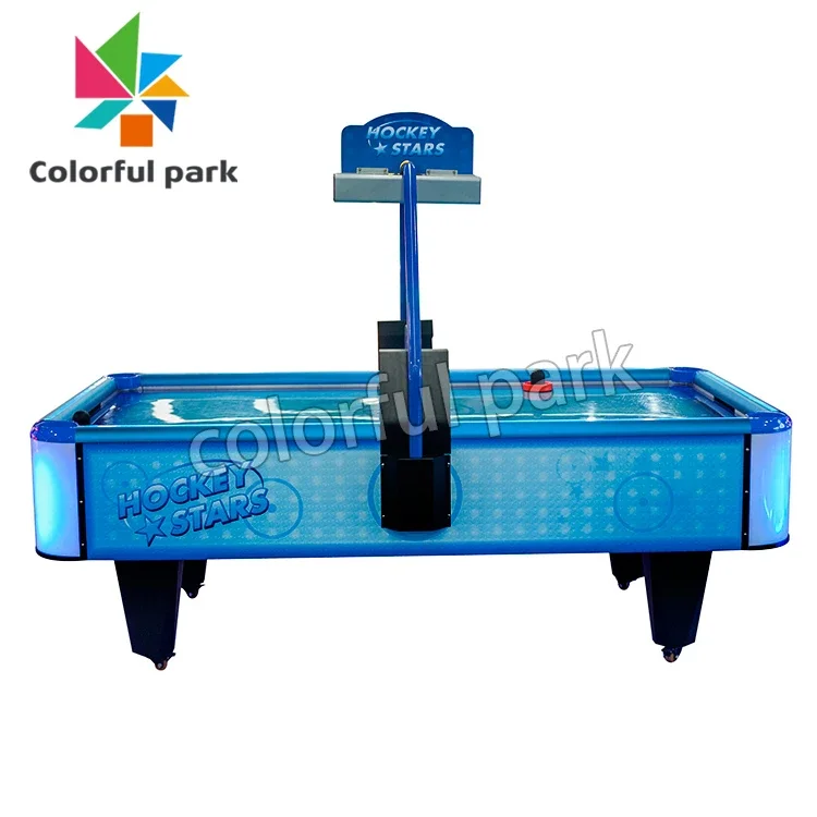 Colorful Park Coin Operated Sport Air Hockey Table Arcade Game for 2 Players Machine