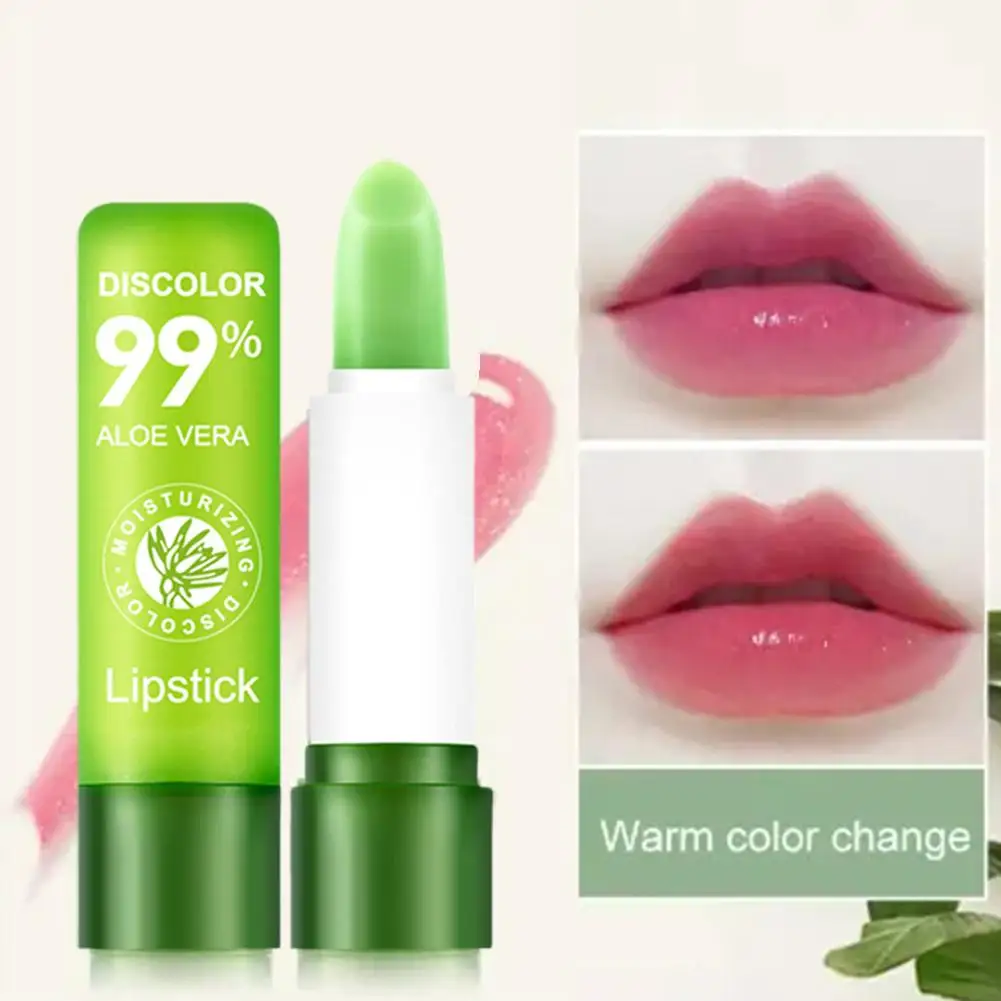 1 pz impermeabile cambia colore rossetto lunga durata non facile da sbiadire Aloe Vera rossetto idratante colore balsamo per le labbra nutriente