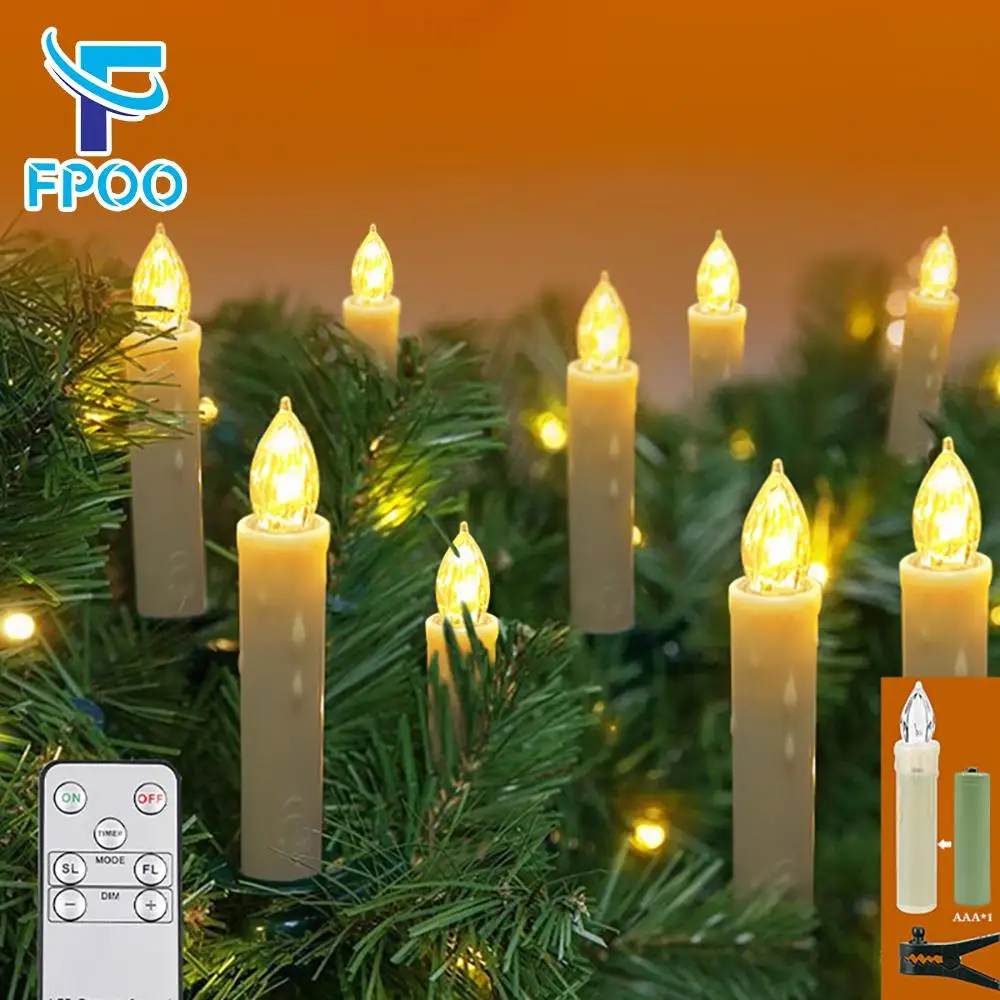 Christmas Led Electronic Candles Timer Remote For House Decoration Battery Operated Birthday Valentine's day Fake Candle Light