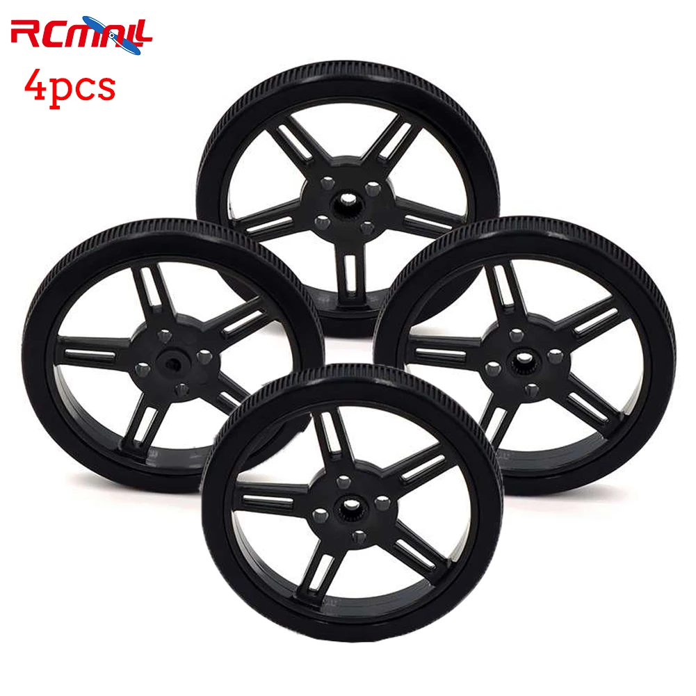 RCmall 4Pcs 5908-D3 60mm Silicone Tire for N20 Motor