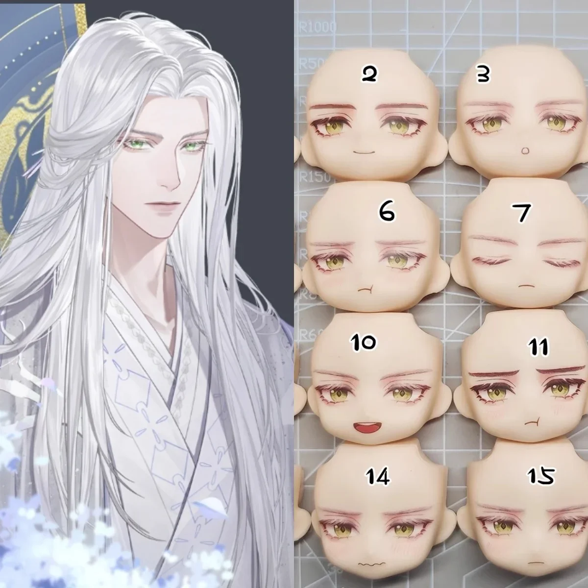 

Game Ashes of Kingdom Zuoci GSC Face Ob11 Ob22 Ob24 Faceplates 1/12 Doll Accessories Handmade Water Sticker Faceplate Cosplay