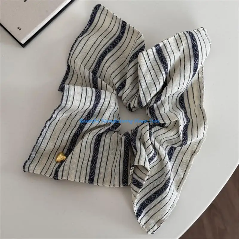 

E56A Золотое сердце полосатое квадратное галстук нежная ткань для ежедневного использования женщин девочек