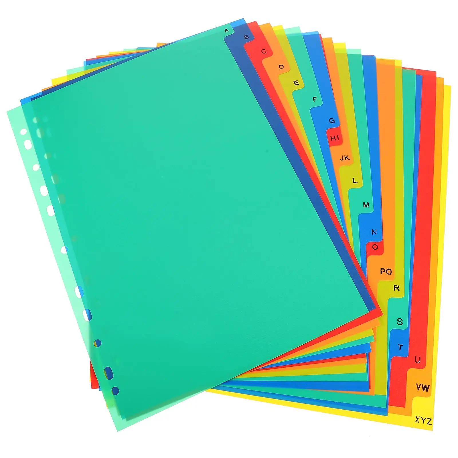 

21 Pcs A4 Colorful Index Dividers PP Loose Leaf Page Markers Binder Folder Tabs File ganizers Notebook Separators Office