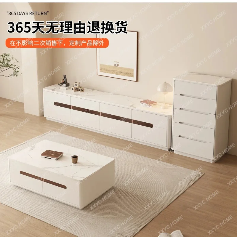 Swhite Wood Tv Stand Universal Modern DrawersHome Storage Tv Stand Living Room Suporte Para Tv Chinese Style