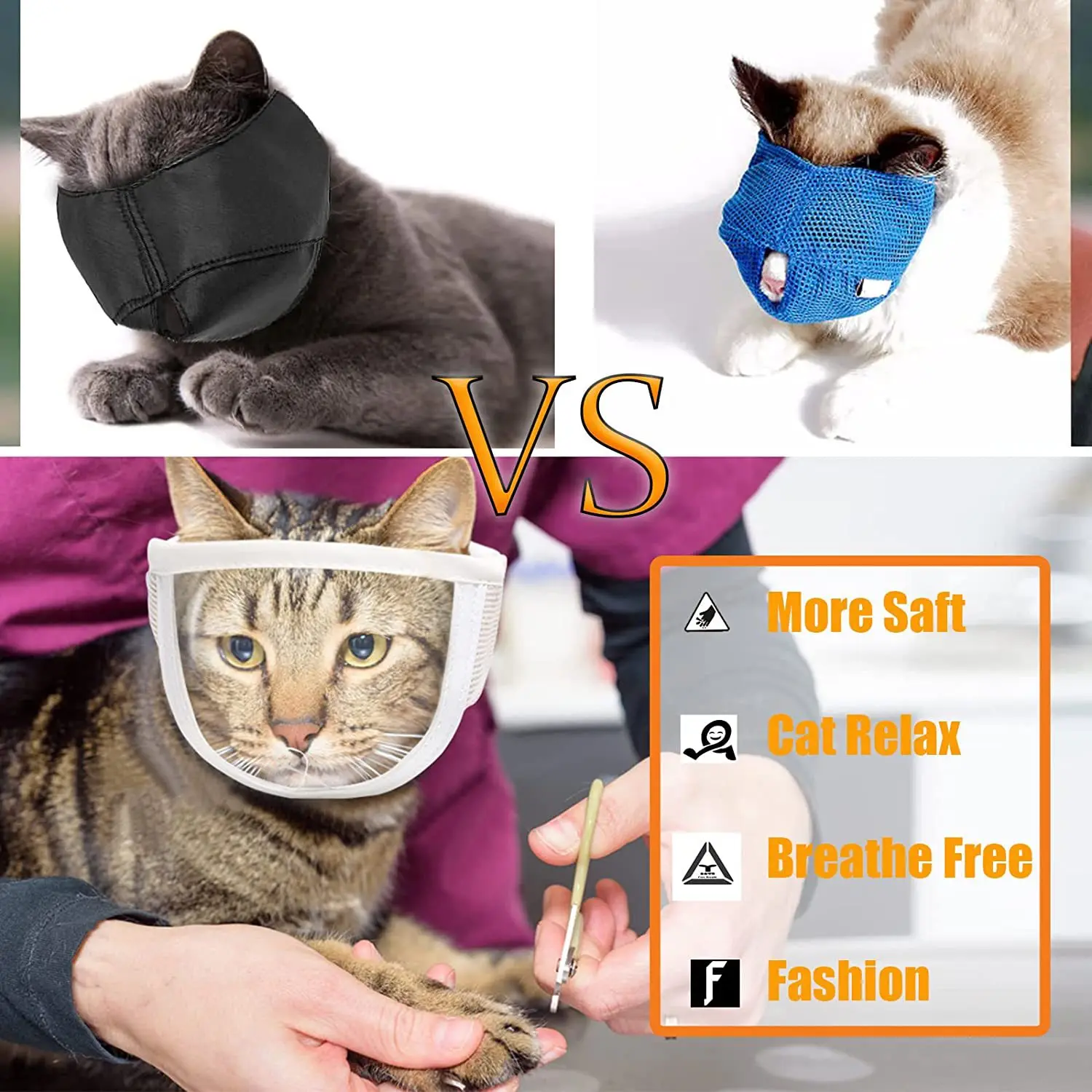 Cat Anti Bite Muzzles Breathable Cat Travel Tools Bath Beauty Grooming Supplies Cat Kitten Muzzles Mask Pet Supplies