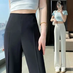 Sexy Trousers Woman Solid High Waist Tailoring Womens Pants Zipper Office Work Cotton Clothing Khaki Hot Classic Vintage Casual