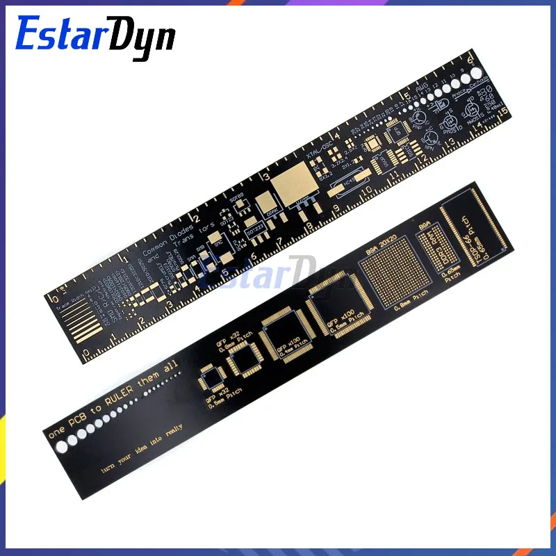 Estardyn PCB Ruler 15cm For Electronic Engineers For Geeks Makers Fans PCB Reference Ruler PCB Packaging Units v2 - 6