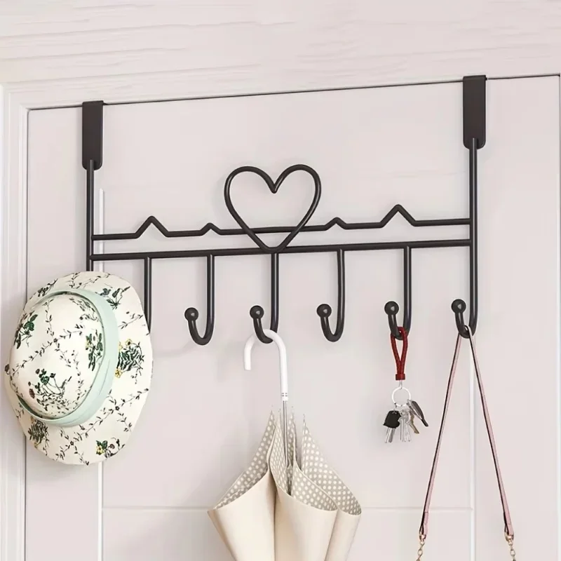 Heart-shaped Door Behind Hook Storage Wall Hanging Clothes Hanger Hook Punch-free Hanger Bedroom Storage Organizer Accessories