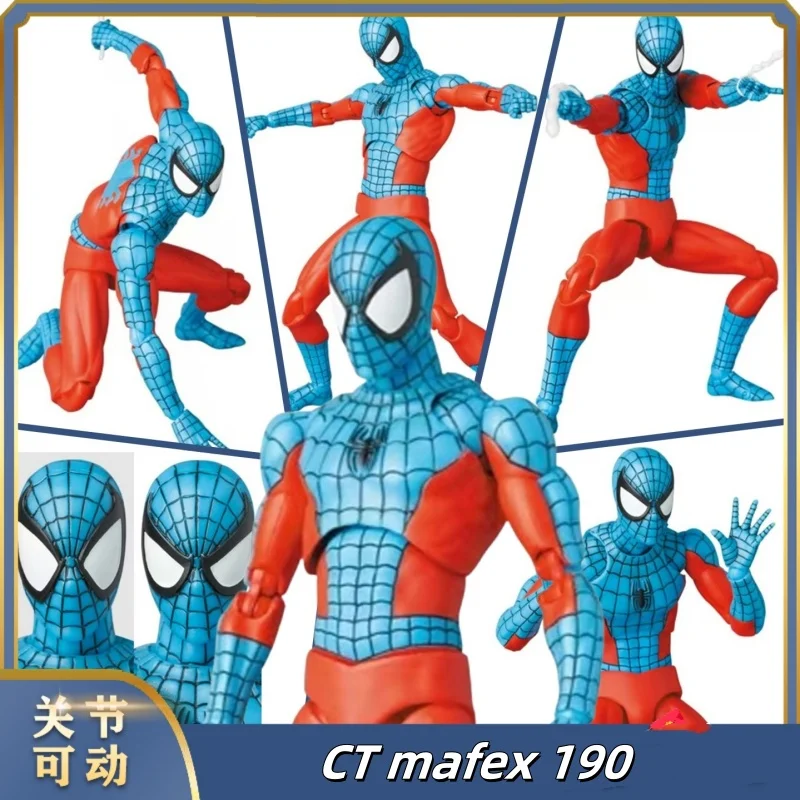 Anime Spider Man CT mafex190 Spider Man Manga Edition Copy Parker Marvel Joint Mobile Handheld Model Statue Ornament Toy Trendy