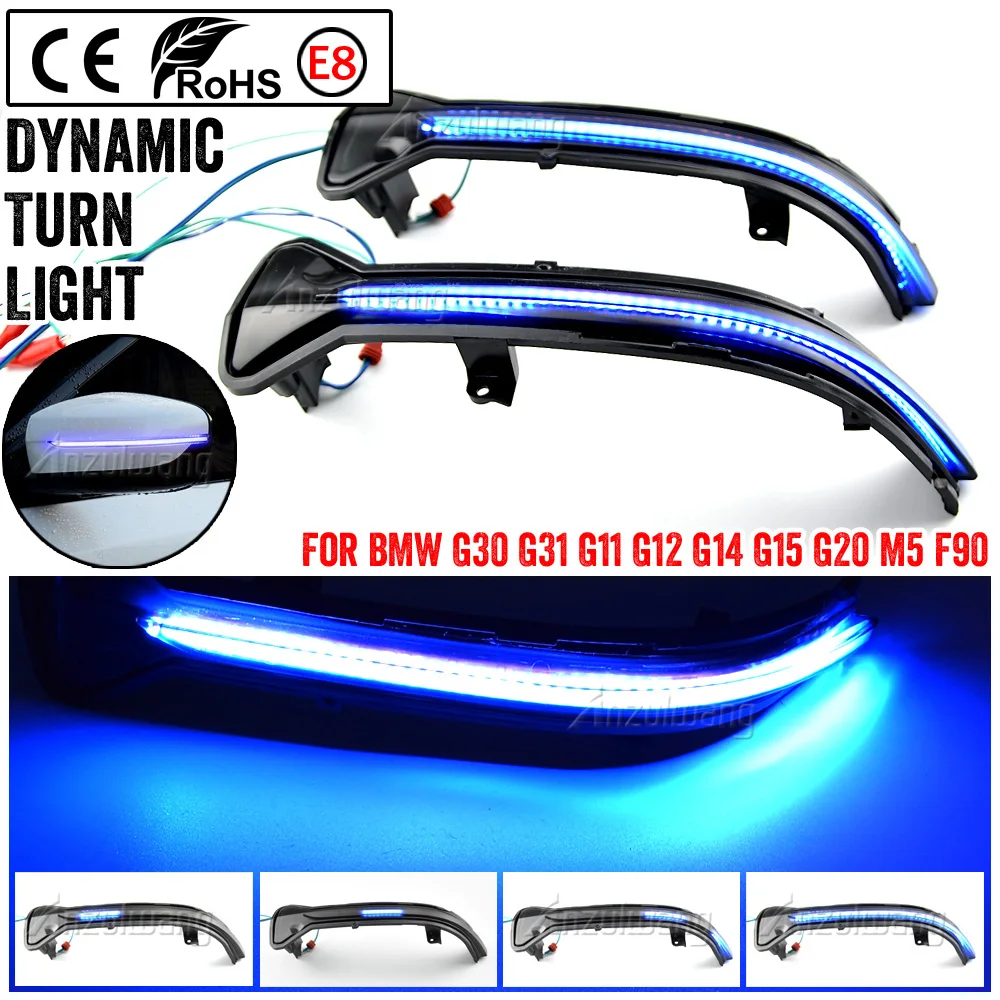 LED Dynamic Turn Signal Side Mirror Sequential Light Lamp For BMW G38 G12 G20 G30 G31 G14 G15 G11 G12 M5 F90 5 6 7 8 3 Series