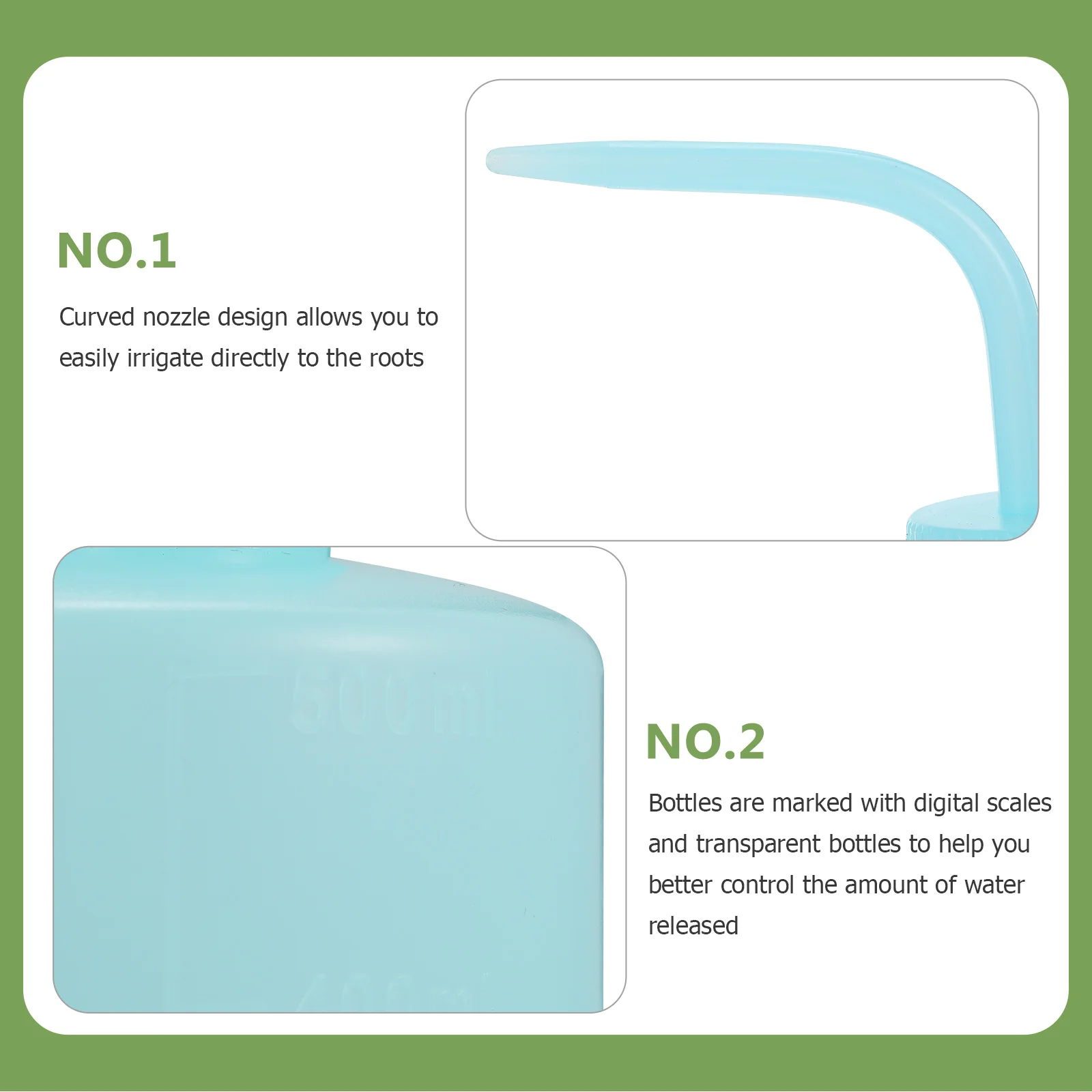 

2pcs Plastic Watering Can Lightweight Squeeze Bottle Durable Portable Garden Supply Succulents Multi-Function