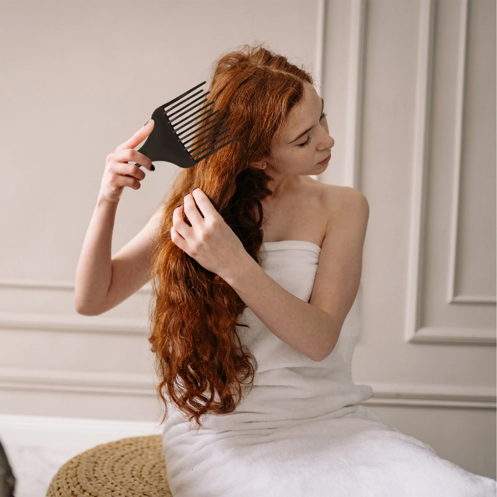 2 قطعة مشط الشعر واسعة الأسنان دائم البلاستيك مشط السلس الأسنان لفك تشابك تدليك مناسبة للرجال تصفيف الشعر المصمم الحلاق #3