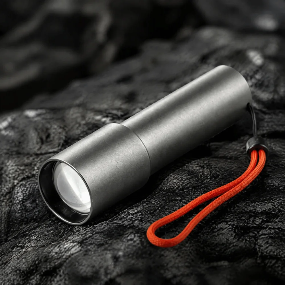 Super Bright Telescopic Zoom Flashlight Rechargeable Multi-speed Adjustment White Laser Flashlight Portable Stainless Steel