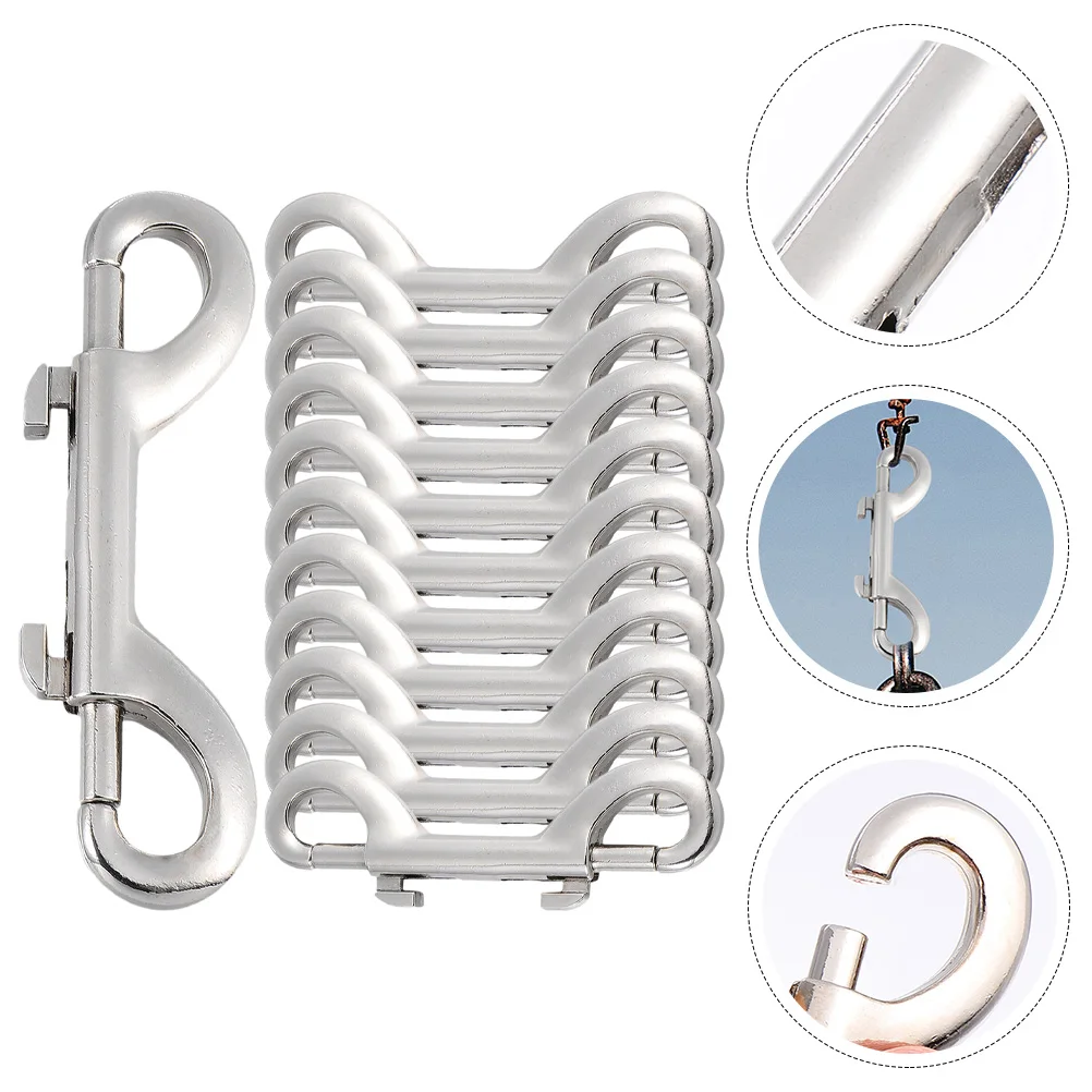 

12pcs Zinc Alloy Double End Snap Hooks for Pet Leashes Dog Clips 116mm Length Strong Metal Buckle Hook Stable Pet