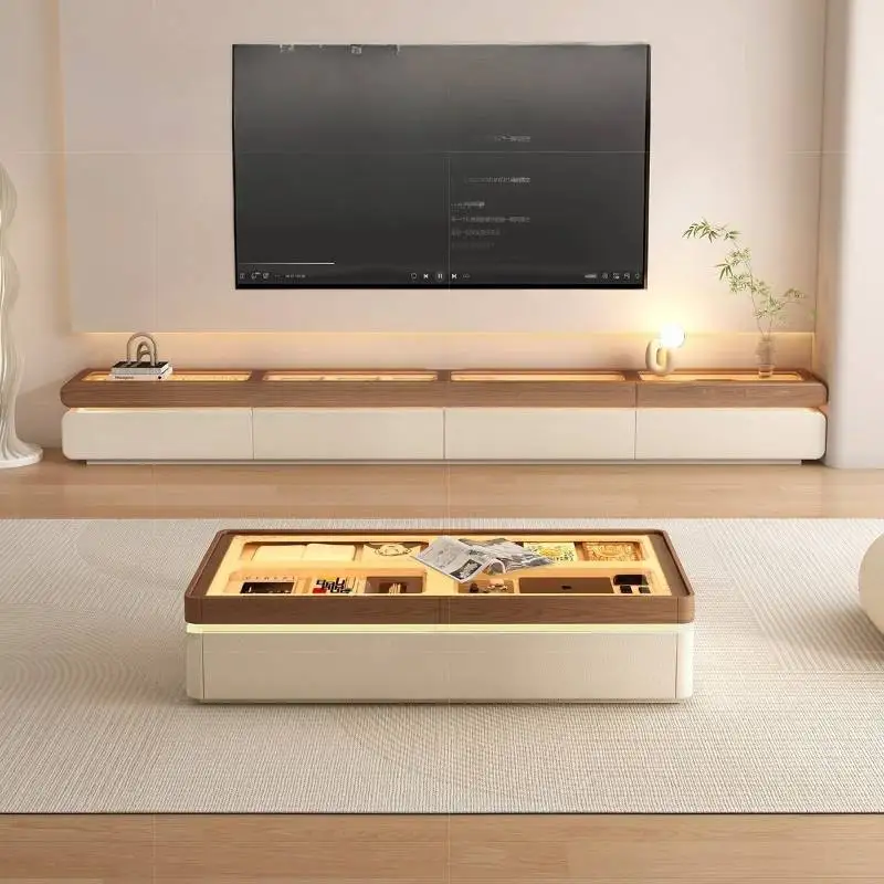 

Beige Storage Drawers Tv Cabinet Light Minimalist Luxury Apartments Tv Cabinet Living Room Fernseherschrank Furniture Home