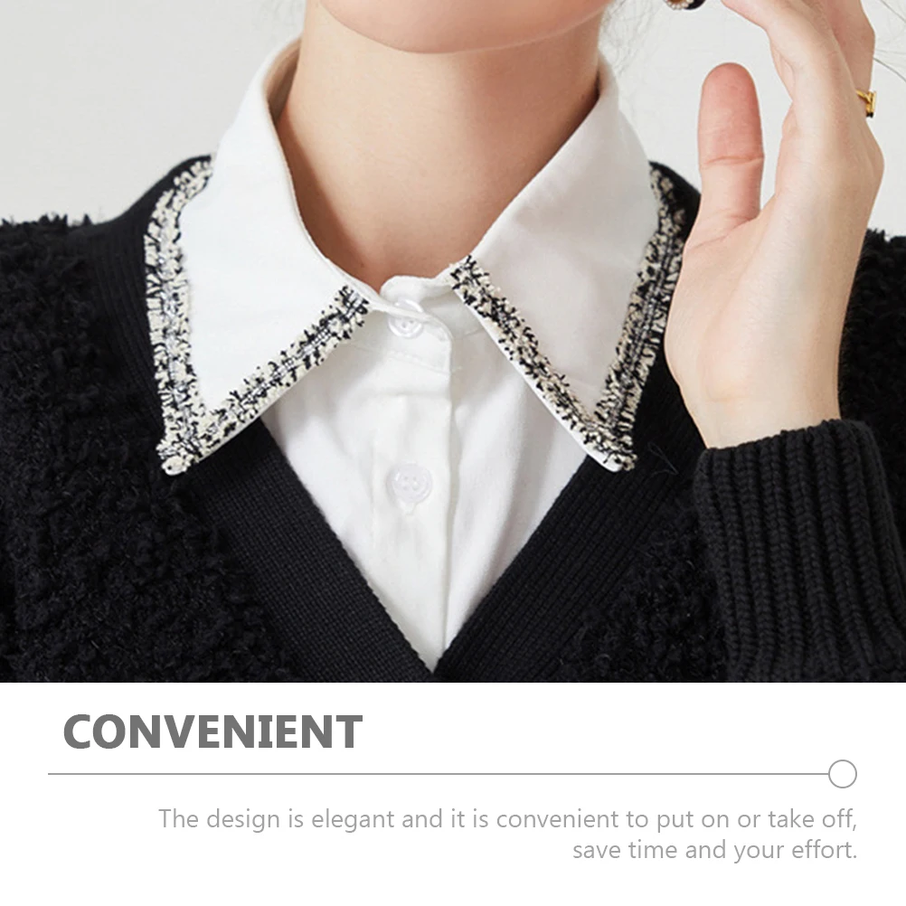 

Detachable Cotton Fake Collar Simple Design Shirt Collar Lightweight Breathable Comfortable for Office Work Fashion Blouse