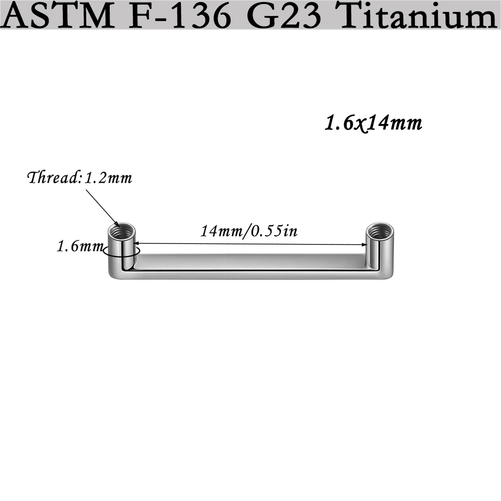 G23 Titanium Surface Piercing Double Threaded Dermal Anchor