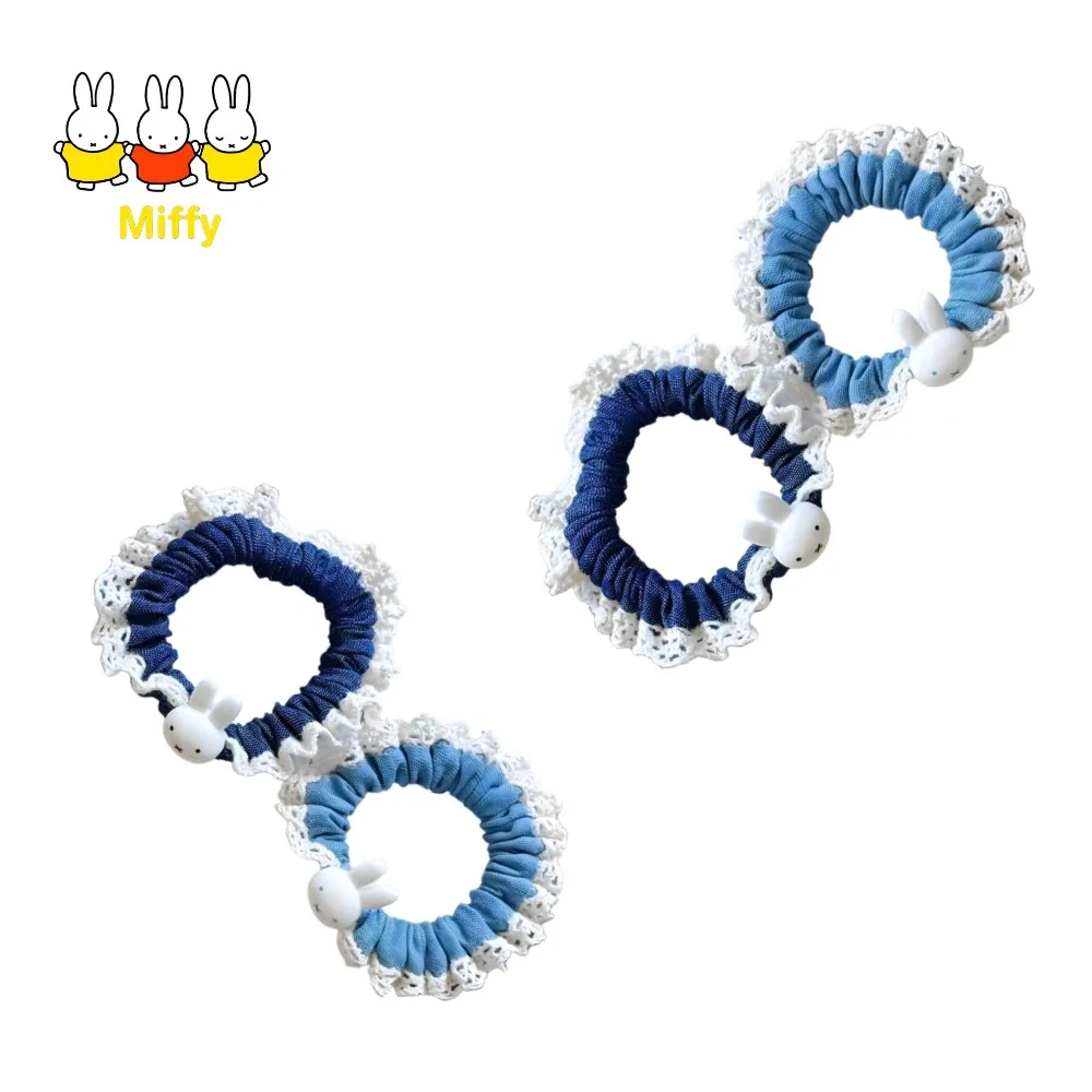 Милая-резинка-для-волос-с-кроликом-Миффи-с-кружевной-бахромой-простая-и-девичья-стильная-с-высоким-уровнем-эстетики-в-стиле-ins