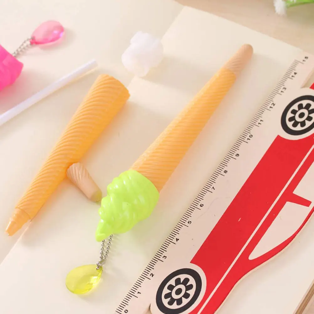 

10 Pcs Signing Pen Ice Cream Pendant Stationery Office Pens Plastic Cartoon Writing