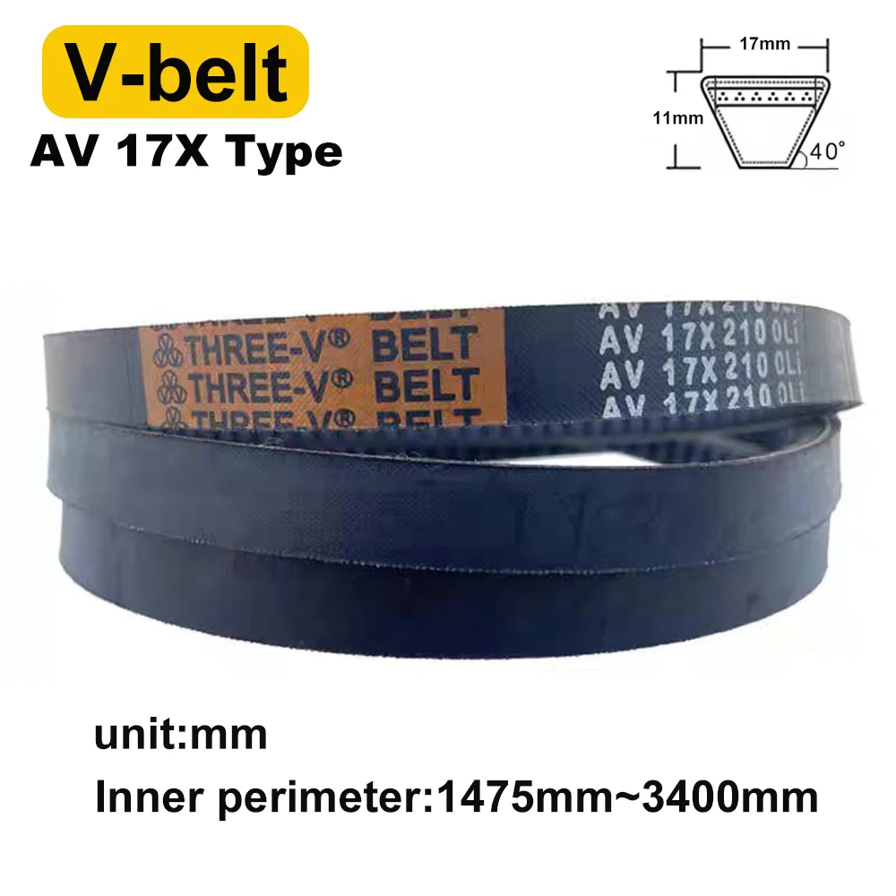 Raw Edge Cogged V Belt Type AV 17X Drive Rubber Toothed Conveyor Belts Transport Strap 1475mm-3400mm