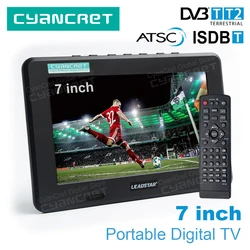 LEADSTAR D7 Portable TV DVB-T2 tdt DTT 7 pouces Numérique Analogique mini petite Voiture TV Télévision Support USB TF MP4 H.disparait AC3