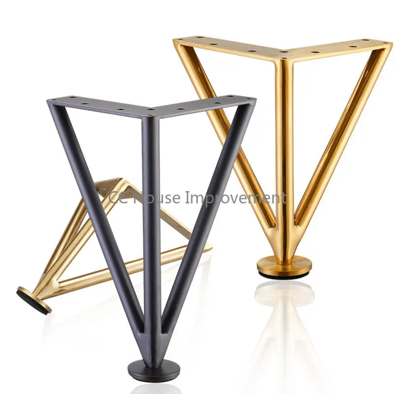 

1PC Adjustable Black Golden Furniture Legs Feet Stainless Steel Table Carbinet Bed Coach Foot Home Office Accessory 12-35cm