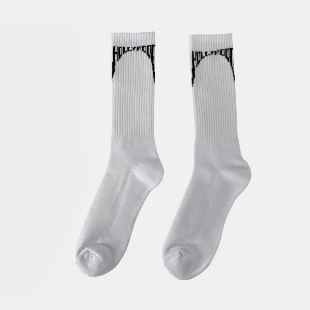 High Street Dark Ro Socks Men's and Women's Autumn Winter Black White Stock