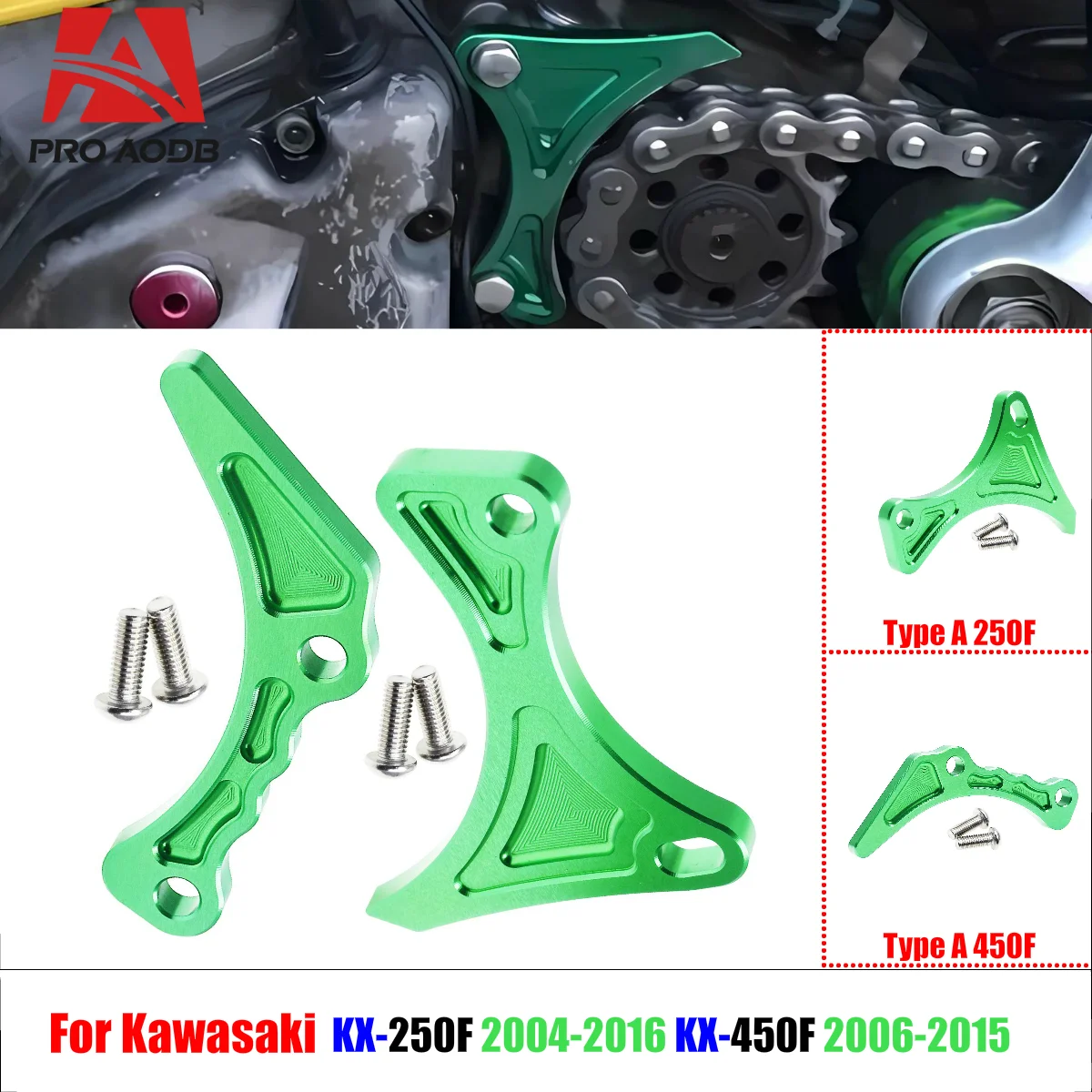 Precision-Made CNC Chain Sprocket Cover Case Saver Engine Protector For Kawasaki Motorcycle KX250F KX450F KX 250F 450F 2004-2016