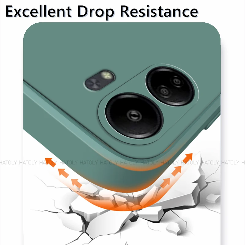 Coque de protection en silicone liquide antichoc pour Xiaomi, coque arrière de téléphone, luxe, originale, Redmi 13C