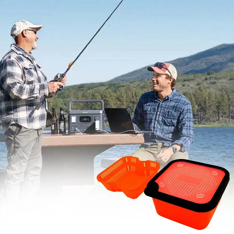 Live Worm Bait Box Red Worm Ventilation Case With Inner Frame Live Bait Case For Fishing Live Carp Fishing Lure Equipment