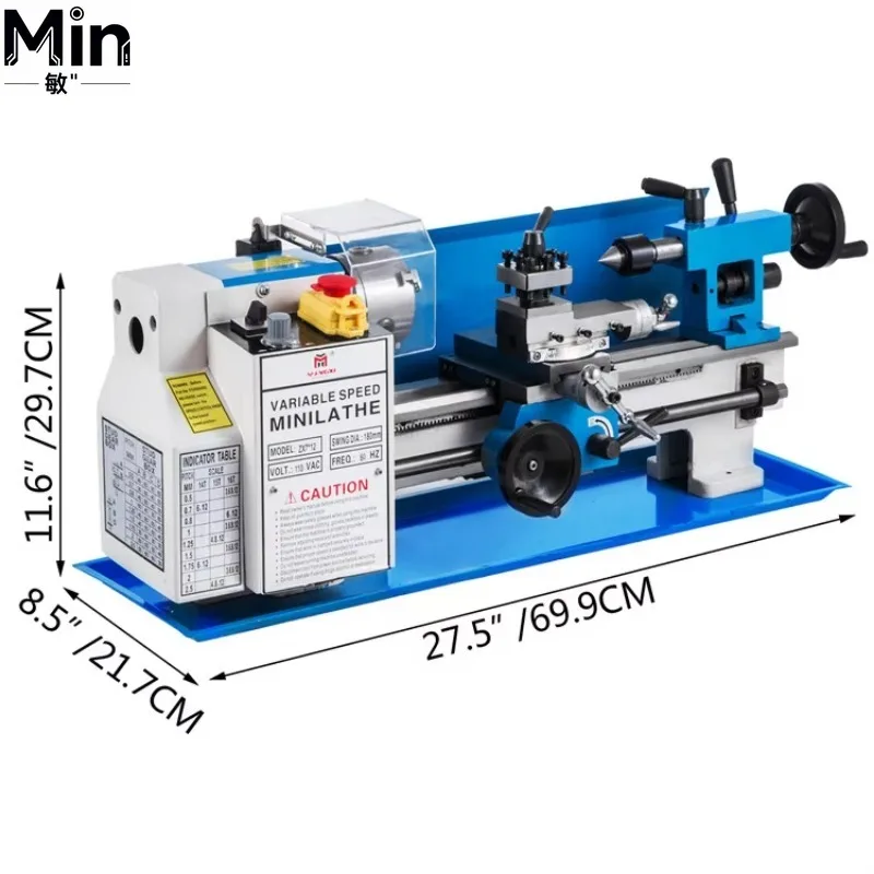 VEVOR 550W 7x14 Inch Precision Mini Metal Lathe Sturdy Iron Construction for Small Metalworking Projects