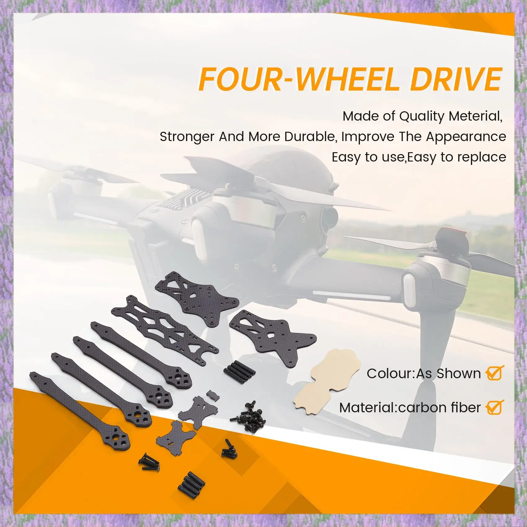 Ecologico-Per APEX HD Kit telaio da 7 pollici Quadcopter in fibra di carbonio a lungo raggio 5,5 mm Braccio 315 mm Parti fai da te per FPV Freestyle RC Dron